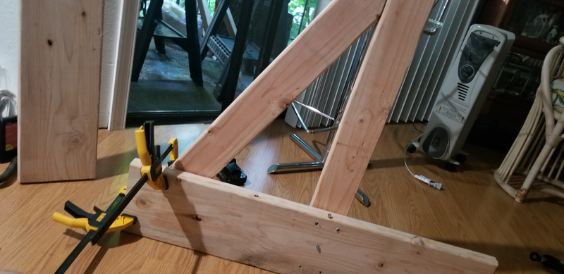 Hideous, but functional. I was going to sand all of the massive splinters off but... Who’s got time for that?